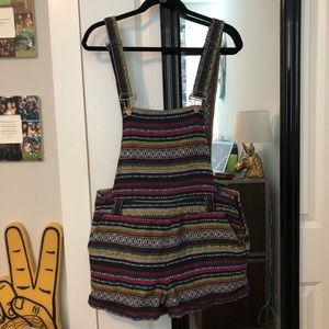 Geometric Print Overalls